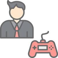 Gamer Line Filled Light Icon vector