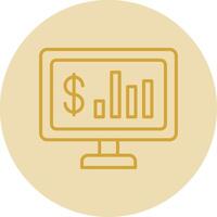 Stock Market Line Yellow Circle Icon vector