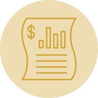 Financial Reporting Line Yellow Circle Icon vector