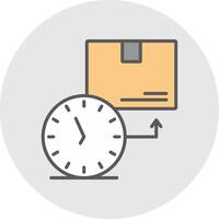 On Time Deliveries Line Filled Light Icon vector