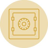 Safe Line Yellow Circle Icon vector