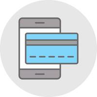 Mobile Payments Line Filled Light Icon vector