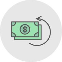 Money Back Guarantee Line Filled Light Icon vector