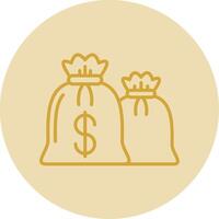 Budget Line Yellow Circle Icon vector