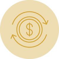 Business Continuity Line Yellow Circle Icon vector