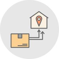 Direct Delivery Line Filled Light Icon vector