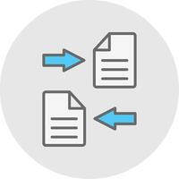 File Sharing Line Filled Light Icon vector