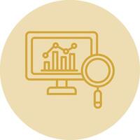 Market Analytics Line Yellow Circle Icon vector