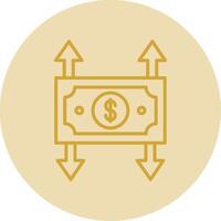 Profit And Loss Line Yellow Circle Icon vector