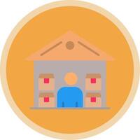 Warehouse Manager Flat Multi Circle Icon vector