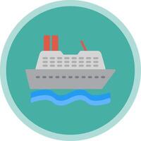 Cruise SHip Flat Multi Circle Icon vector