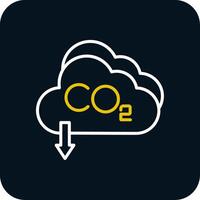 Co2 Line Red Circle Icon vector