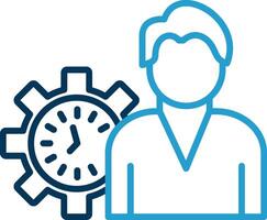 Working Hours Line Blue Two Color Icon vector