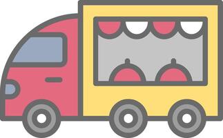 Food Truck Line Filled Light Icon vector