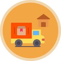 Home Delivery Flat Multi Circle Icon vector