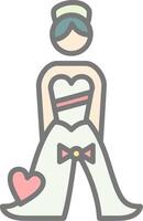 Bride Line Filled Light Icon vector