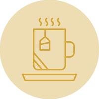 Hot Tea Line Yellow Circle Icon vector