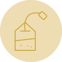 Tea Bag Line Yellow Circle Icon vector