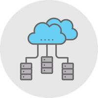 Distributed Database Line Filled Light Icon vector