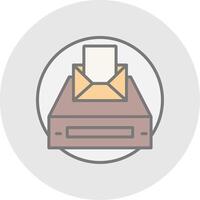 Project Inbox Line Filled Light Icon vector