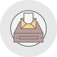 Project Inbox Line Filled Light Icon vector