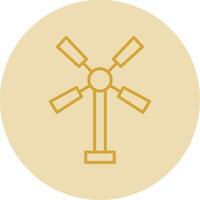 Windmill Line Yellow Circle Icon vector