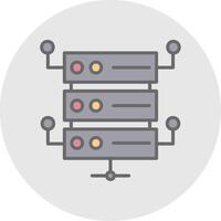 Database Architecutre Line Filled Light Icon vector