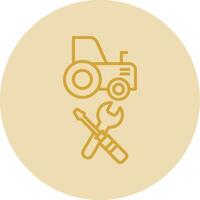 máquinas mantenimiento línea amarillo circulo icono vector