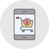 en línea lleno ligero compras línea lleno ligero icono vector