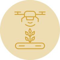 automático irrigador línea amarillo circulo icono vector