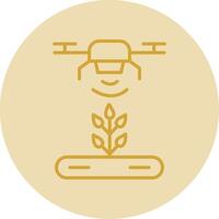 Automatic Irrigatior Line Yellow Circle Icon vector