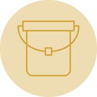 Bucket Line Yellow Circle Icon vector