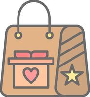 Gift Bag Line Filled Light Icon vector