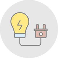 electricidad línea lleno ligero icono vector