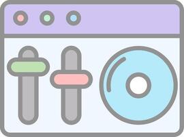 Dj Mixer Line Filled Light Icon vector