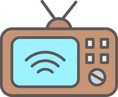 Television Line Filled Light Icon vector