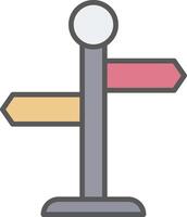 Direction Sign Line Filled Light Icon vector