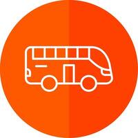 Tour Bus Line Red Circle Icon vector