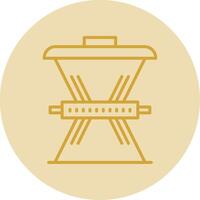 Waste Reduction Line Yellow Circle Icon vector