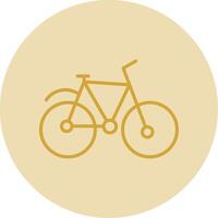 Bicycle Line Yellow Circle Icon vector