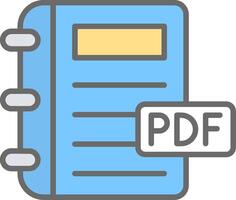 Pdf Line Filled Light Icon vector