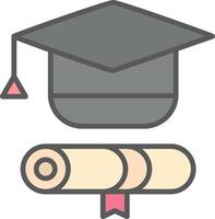 Graduation Line Filled Light Icon vector