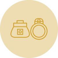 Women Accessories Line Yellow Circle Icon vector