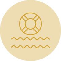 Life Saver Line Yellow Circle Icon vector