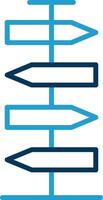 Signpost Line Blue Two Color Icon vector