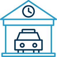 Garage Line Blue Two Color Icon vector