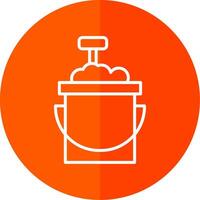 Sand Bucket Line Red Circle Icon vector