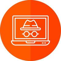 Incognito Line Red Circle Icon vector