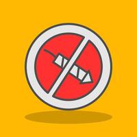 No Firework Filled Shadow Icon vector