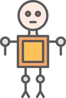 Robot Line Filled Light Icon vector